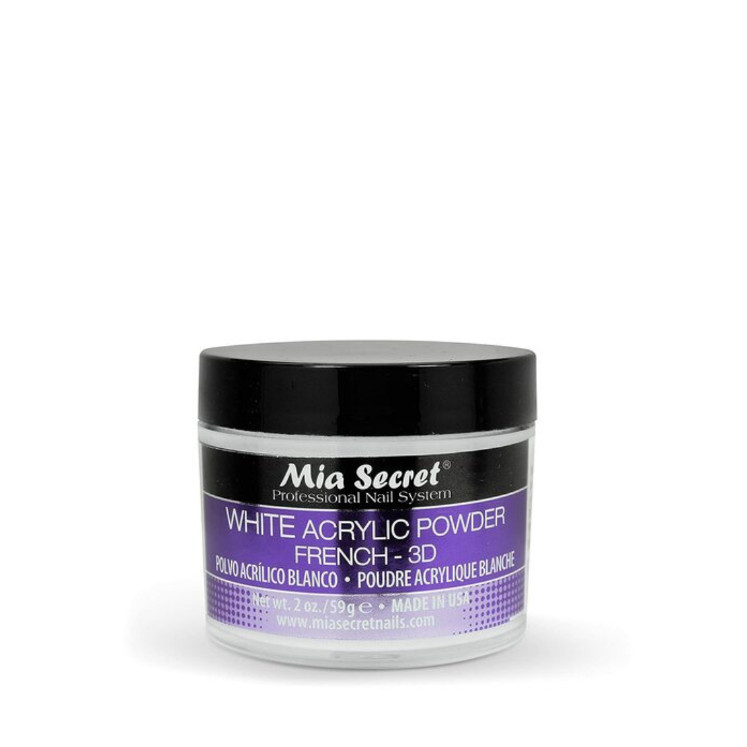 Mia Secret White Acrylic Powder French - 3D 1oz, 2oz & 4oz