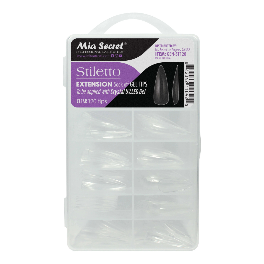 Puntas de Gel Forma Stiletto, 120 unidades