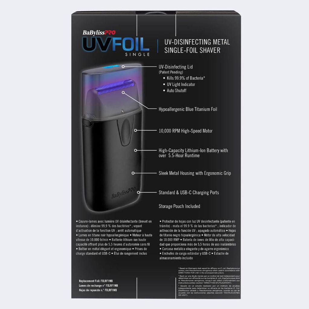 BaBylissPRO Afeitadora Doble Lámina UV – Edición Limitada Matte Black (FXLFS2MB)