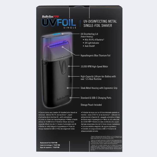 BaBylissPRO Afeitadora Doble Lámina UV – Edición Limitada Matte Black (FXLFS2MB)